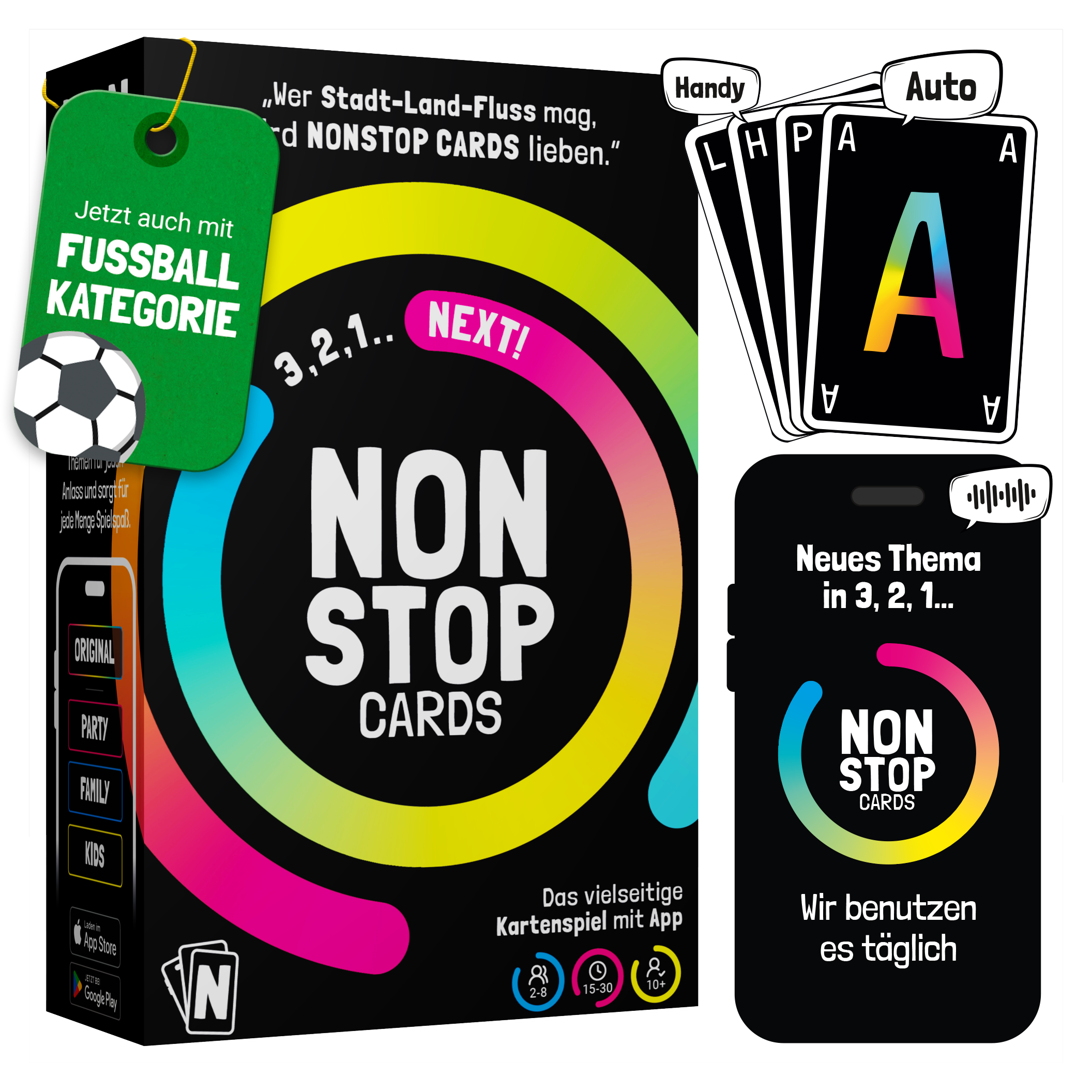 NONSTOP CARDS - Lustiges Kartenspiel mit App