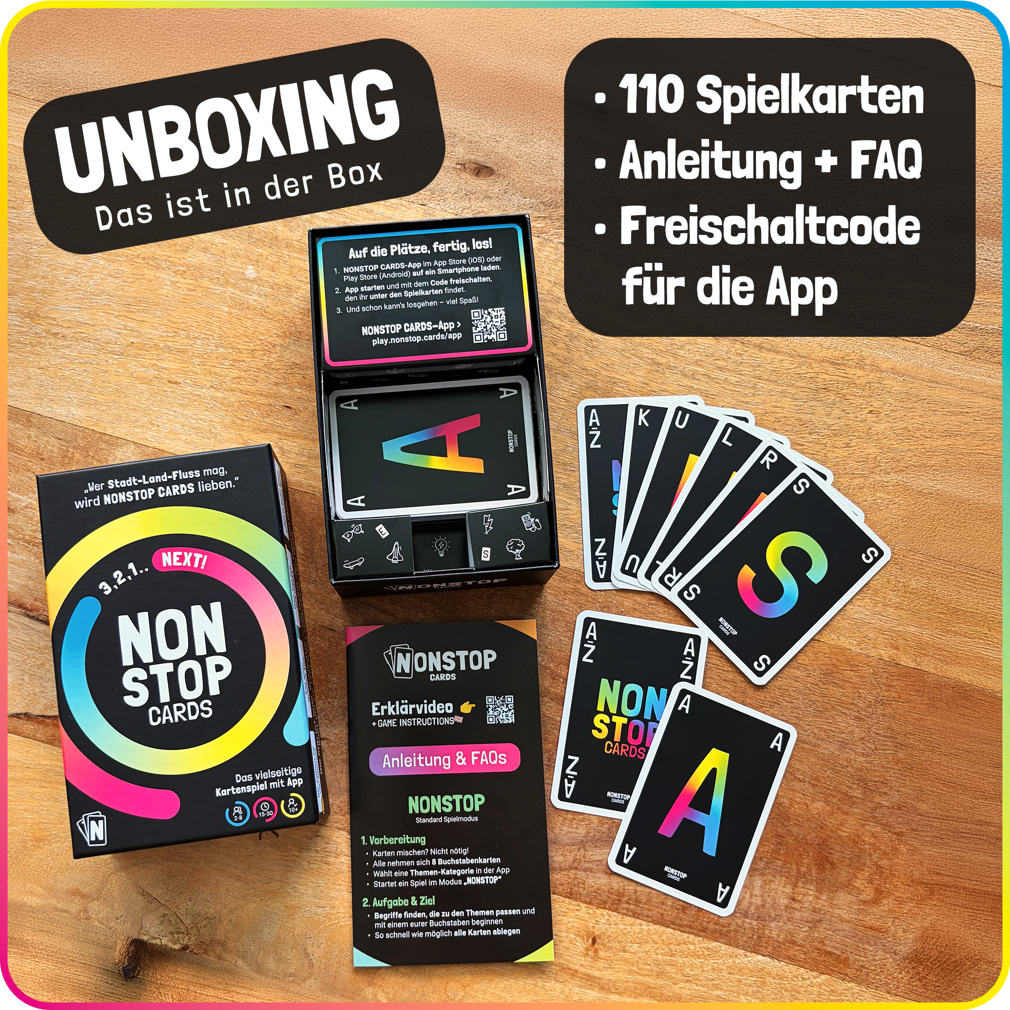 NONSTOP CARDS - Lustiges Kartenspiel mit App
