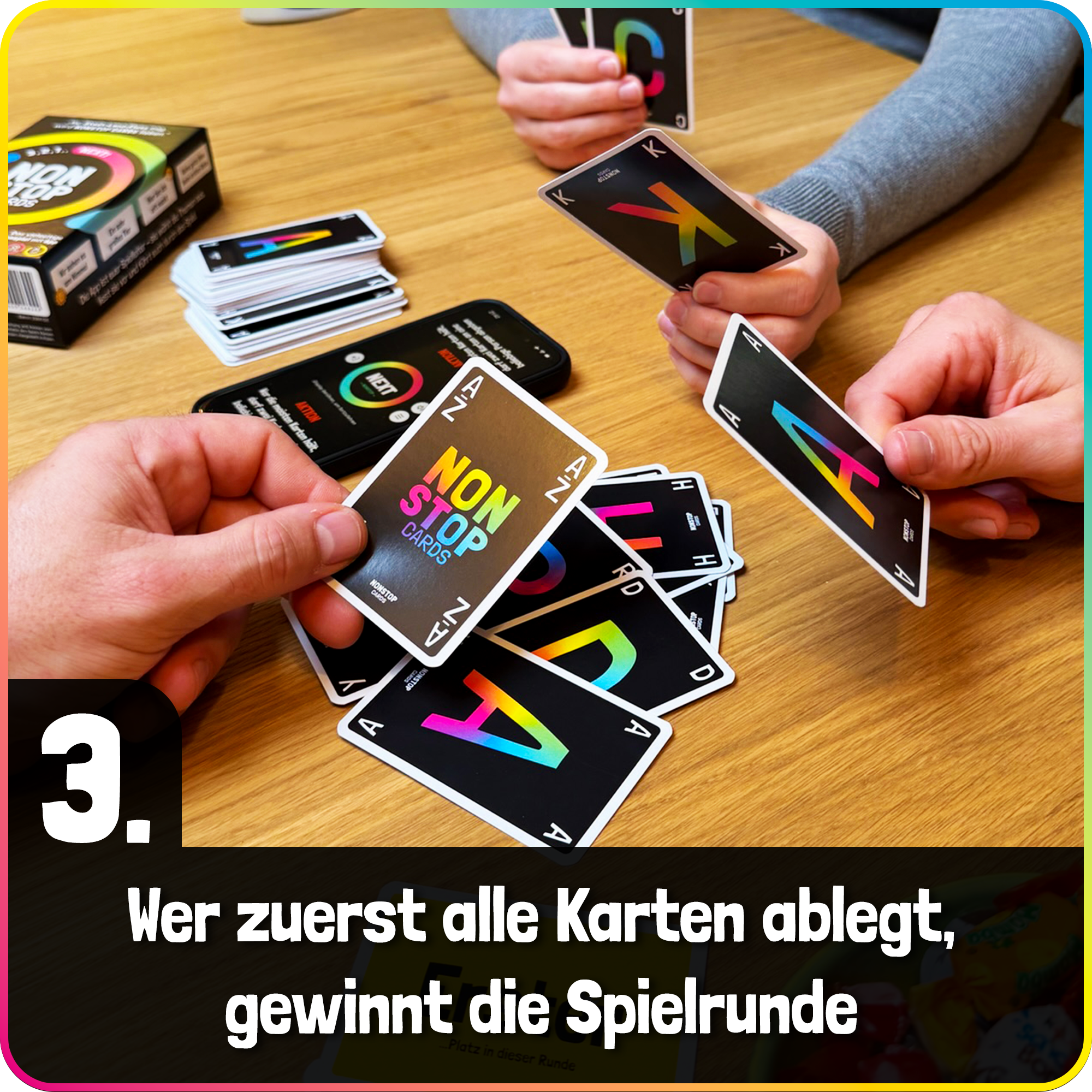 NONSTOP CARDS - Lustiges Kartenspiel mit App