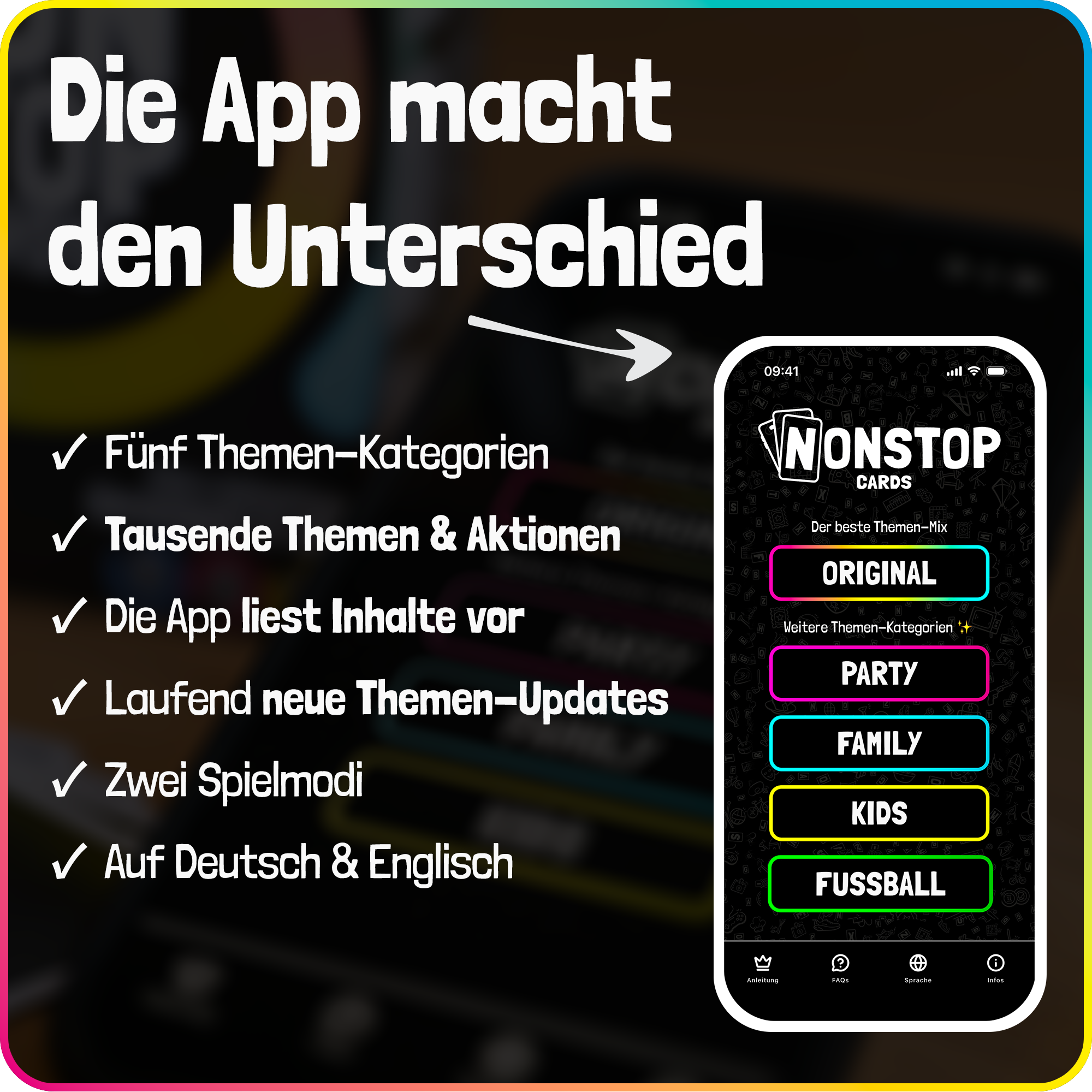 NONSTOP CARDS - Lustiges Kartenspiel mit App
